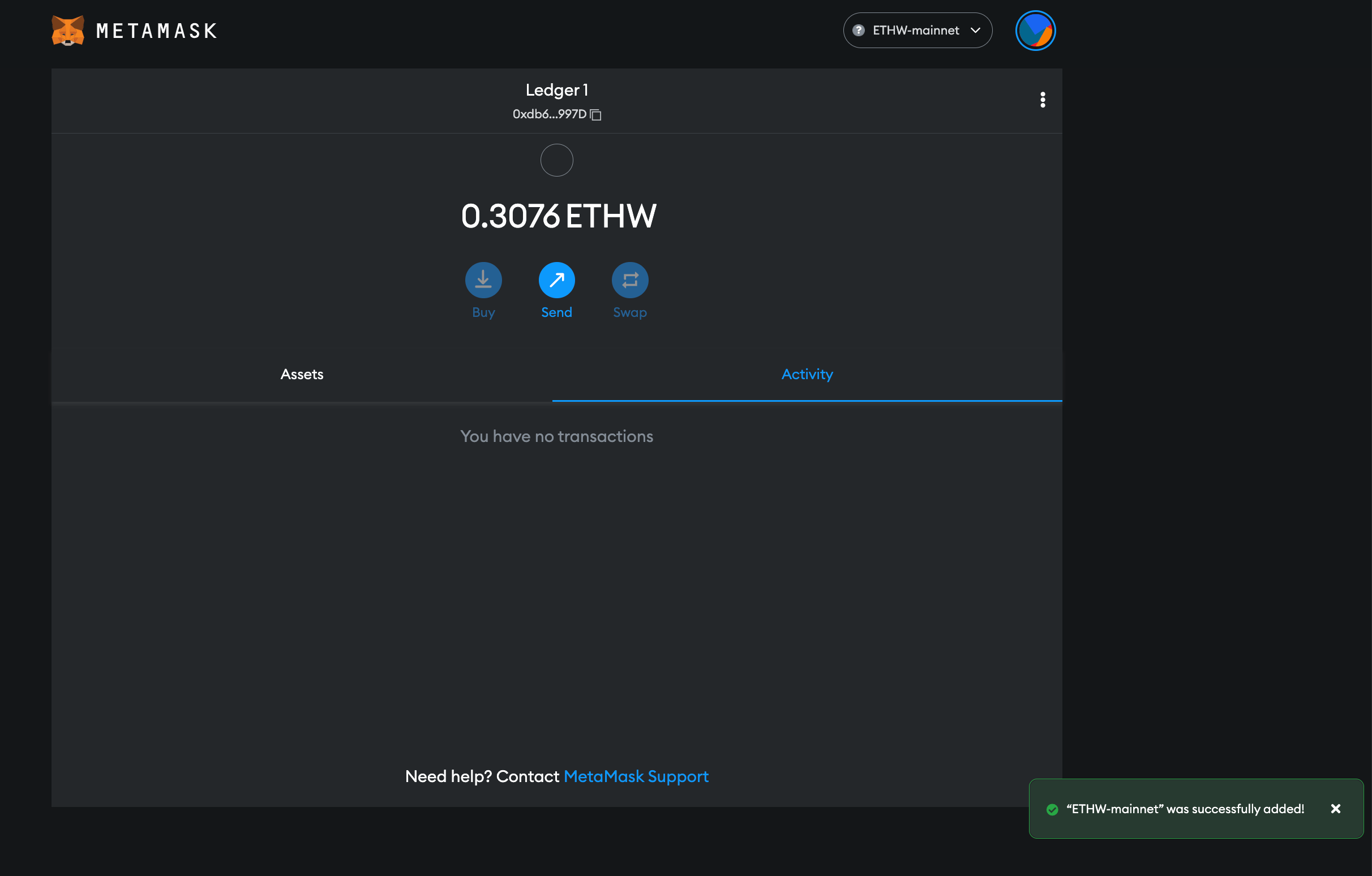 Create new Ethereum address in MetaMask