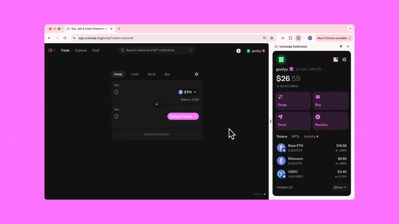 Uniswap Aave Ethereum DeFi interface