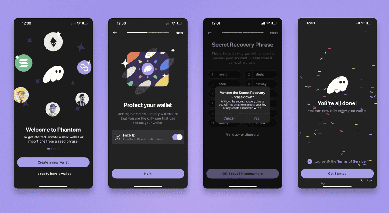 Phantom wallet app interface