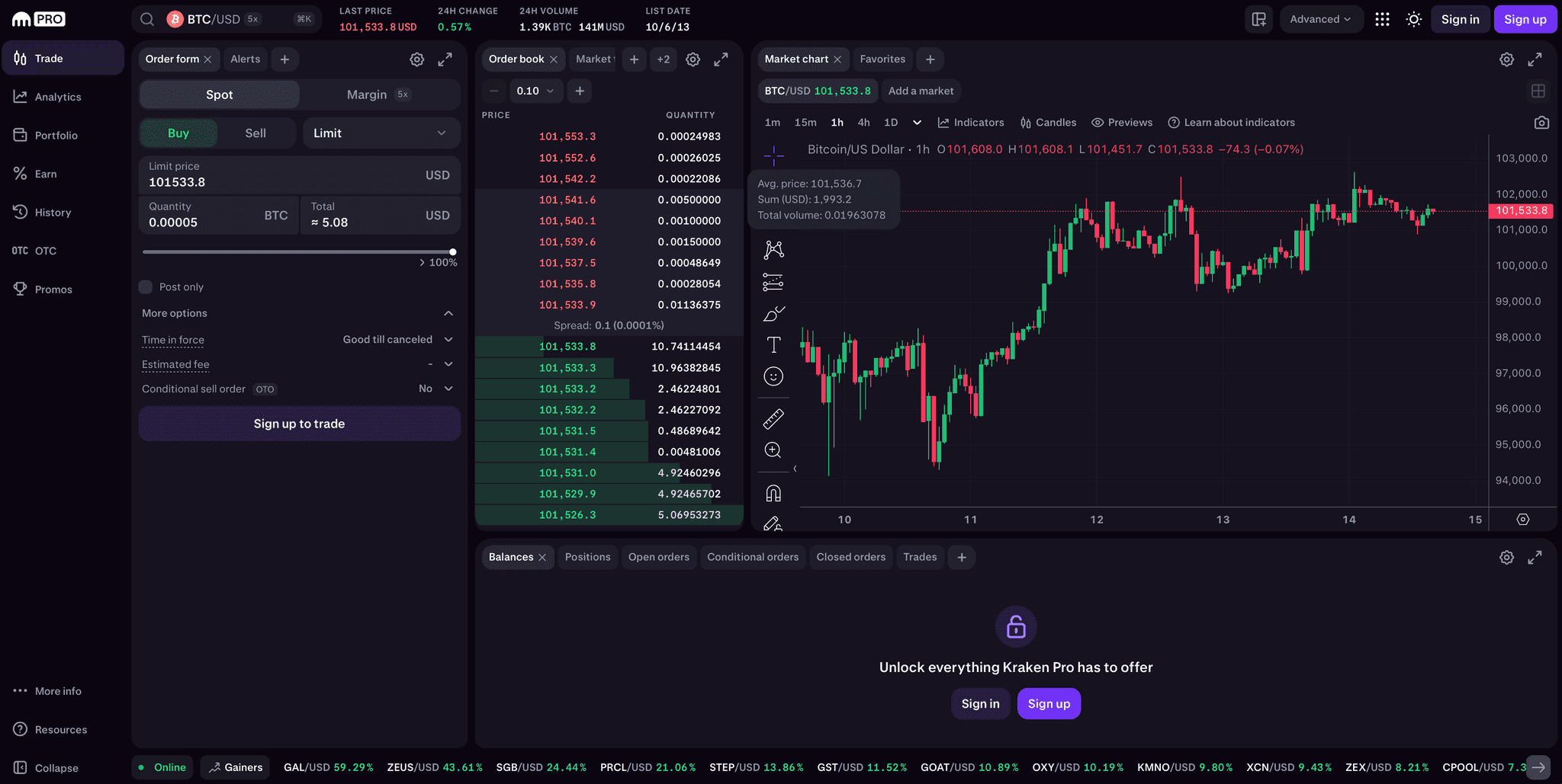 Coinbase Binance Kraken crypto exchange interface