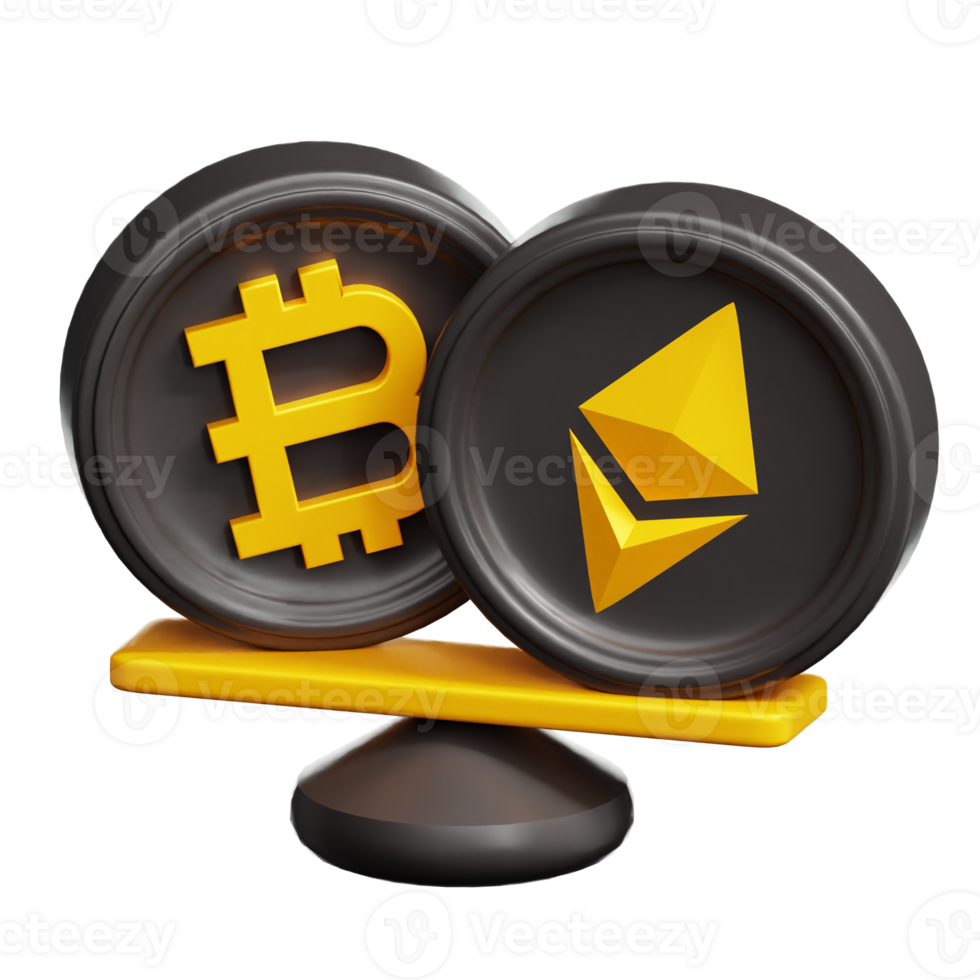 Bitcoin and Ethereum logos