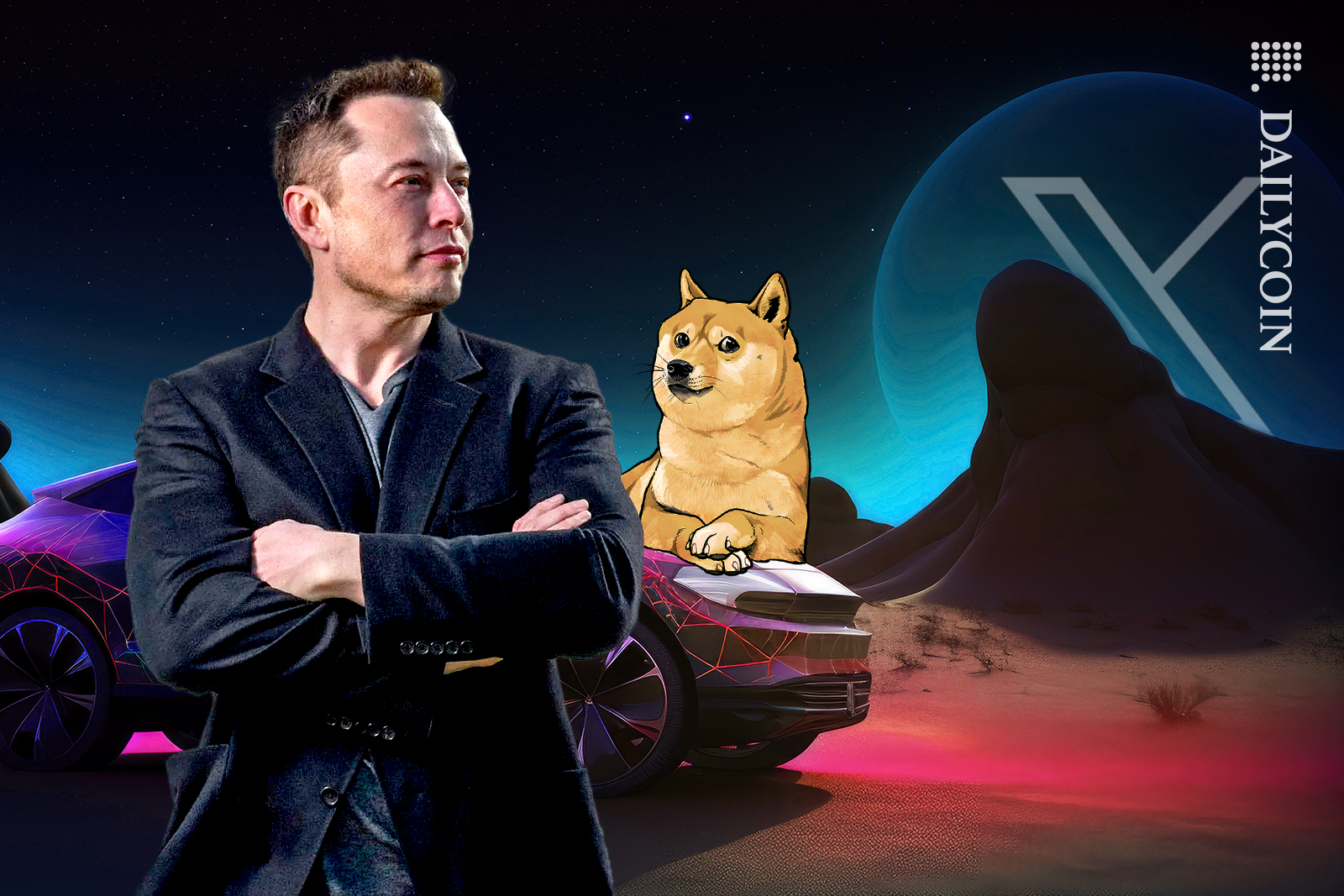 Dogecoin community event and DOGE logo