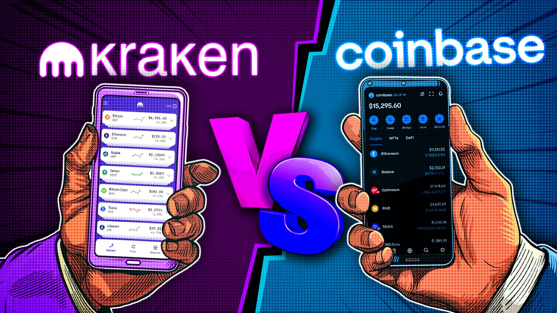 Coinbase Binance Kraken Ethereum app interface