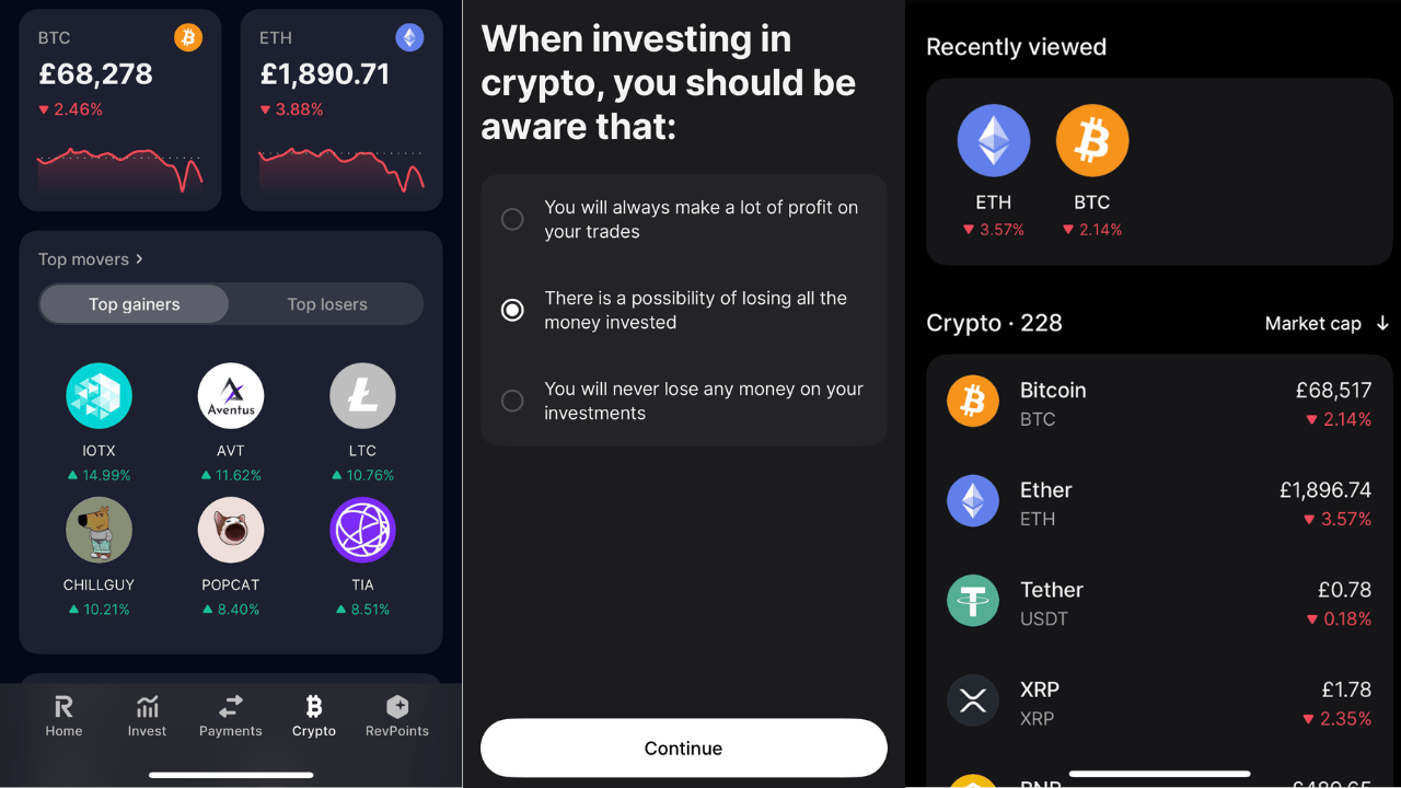 Revolut NZ app crypto trading feature